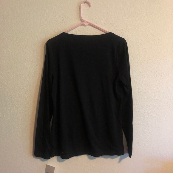 nwt Black Liz Claiborne Long Sleeved Shirt Size M - Picture 9 of 9
